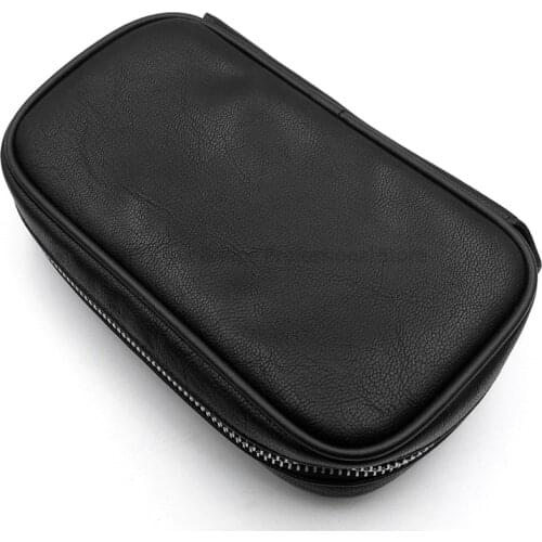 Gadgets Travel Cigar Cigarette Case Black Leather Outdoor Smoking Tool dPouch Bag Pipe Pocket Pipe Pocket For 3 Pipes For COHIBA