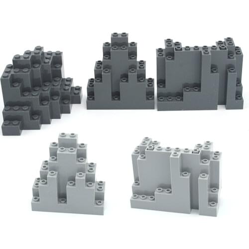Moc Rock Panel Rockery Mountain DIY City Street View Bulk Building Blocks Bricks Set Compatible with Assembles Particles Toys