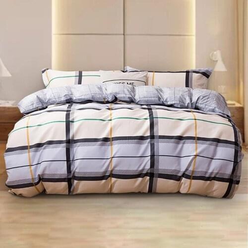 Queen Size Bed Sheet Set 4 Pieces Super Soft & Breathable Comforter Cover Flat Sheet Pillow Sham 100% Bedding Set 4pcs