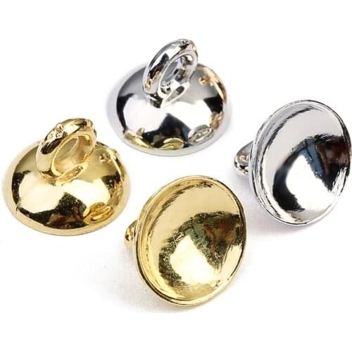 200pcs/lot Round KC Gold Color 6/8/10mm End Caps Space Bail Beads CCB Plastic Beads fit Pearls Charms Pendant Jewelry Findings