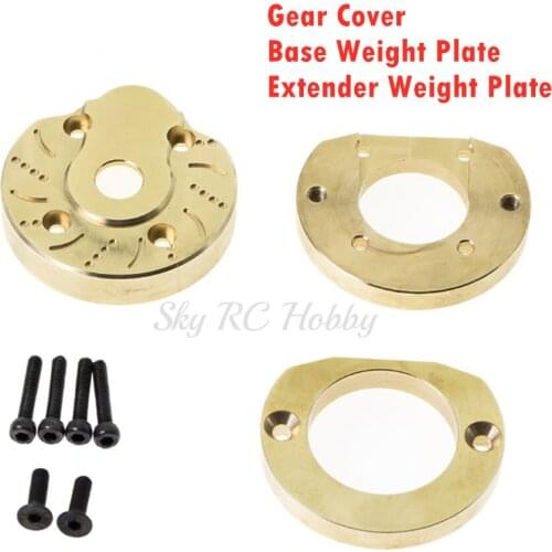 Brass Counterweight RC Car Gear Cover+Base Weight Plate+Extender Weight Plate for Axial Capra UTB SCX10 III AXI03007 RC Car