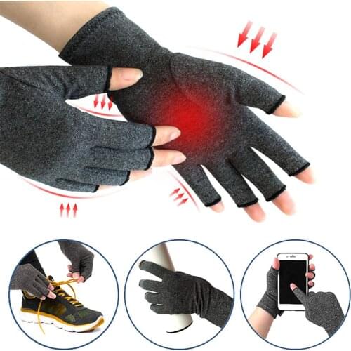 Lightweight Design Lighten Arthritis Pressure Health Gloves High Elastic Breathable Rehabilitation Half Finger Gloves Wholesale