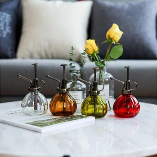 Pumpkin Shape Multi - color Glass Small Watering Pot Home Furnishing Article Indoor Potting Plant Hand Press Mini Sprinkling Can