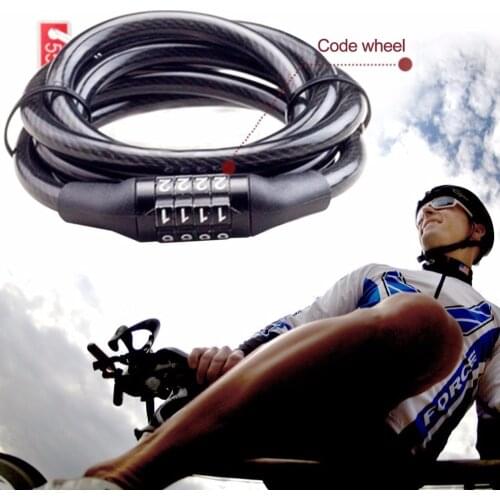 Multifunctional Bicycle Lock Anti-Theft Security Code Combination Lock Strengthen Steel Universal Mountain Bike Cable Lock Whole