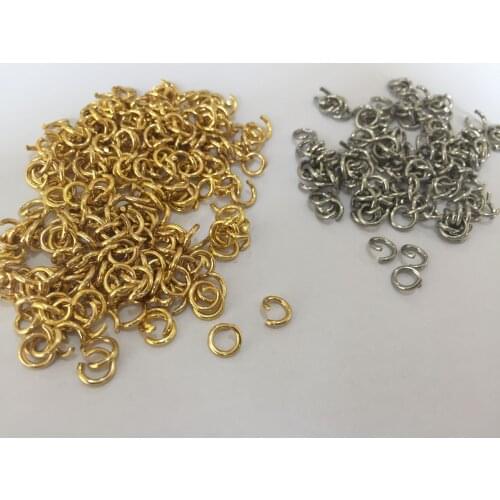 MYLONGINGCHARM 50pcs/lot Jump Rings Jewelry Hand Making Part Gold and Stainless Steel color 1x6mm