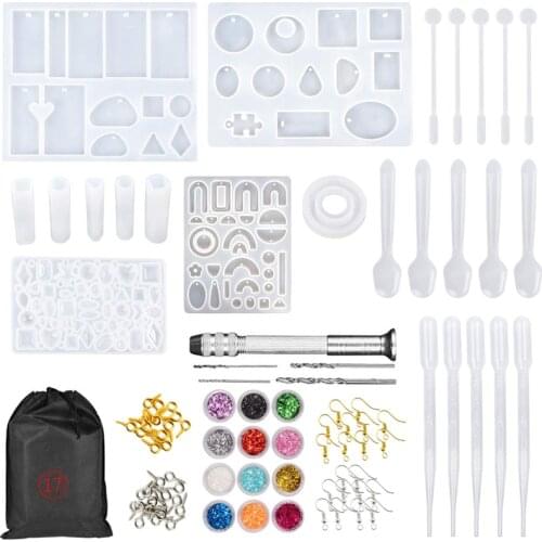 QIAOQIAODIY Siliconen Gieten Mallen En Gereedschap Set Met Een Zwarte Opbergtas Voor Diy Sieraden Craft Maken