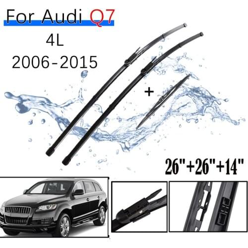 Front Rear Wiper Blades Set For Audi Q7 4L 2006-2015 Windshield Windscreen Window 26"+26"+14"