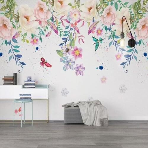 Custom Mural Wallpaper 3D Hand-Painted Flowers Wall Painting Living Room Kids Bedroom Home Decor Wall Papers Papel De Parede 3 D