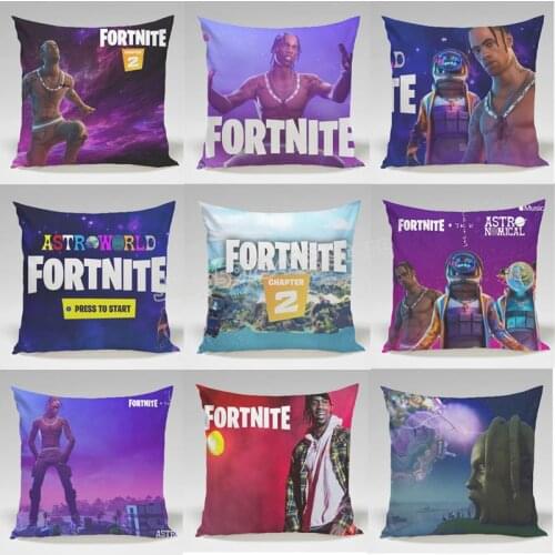 Fortnite Anime Pillow Cases Figure Travis Scott Cusioncover Home Decor Cotton Battle Royale Pillowcase Fortnights Grand Event
