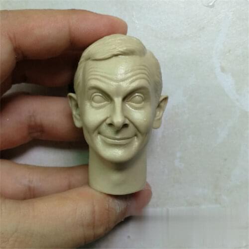 Unpainted 1/6 Scale Classic Smile Bean Head Sculpt Model For Action Figure Dolls Soldier Accessories Painting Exercise No.121