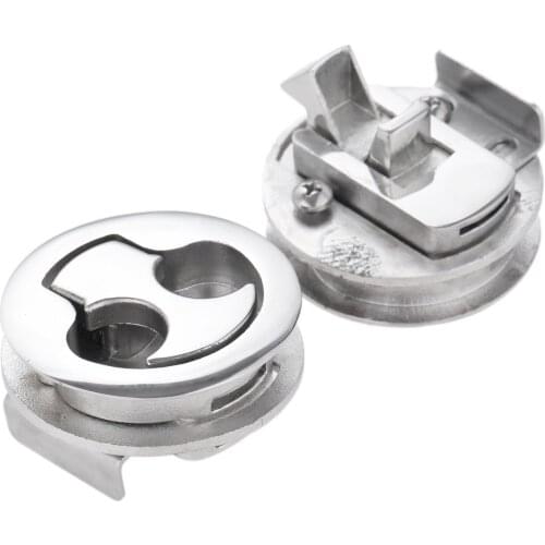 1Pc 2 inch Marine Stainless Steel 316 Yacht Boat RV Flush Pull Slam Latch Mount Hatch Lift With Handle Fit 2'' Drilling Holes