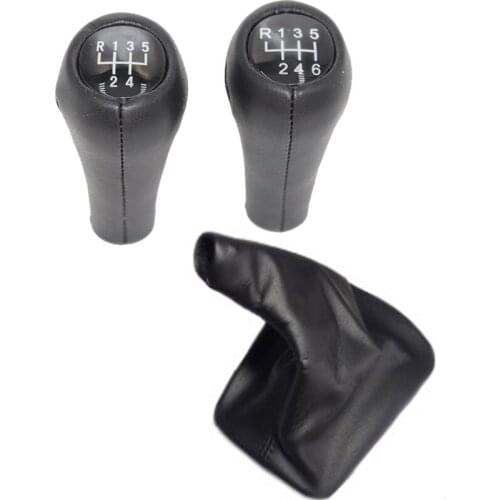 For BMW E36 black Leather Car Gear Shift Lever Knob Boot Gaiter Cover Manual Transmission Gear Shift Knob