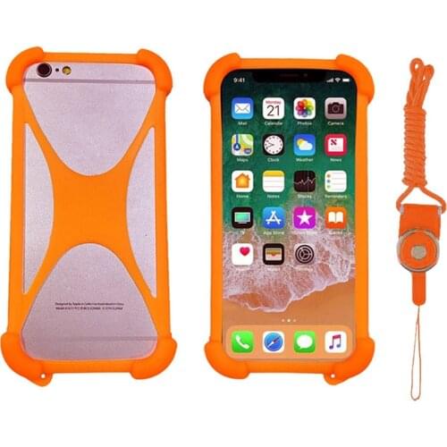 For Blackview A7 A8 S6 Silicone Bumper Soft Elastic Phone Case Cover for Blackview BV9000 BV5000 Back Pritective Lanyard Shell