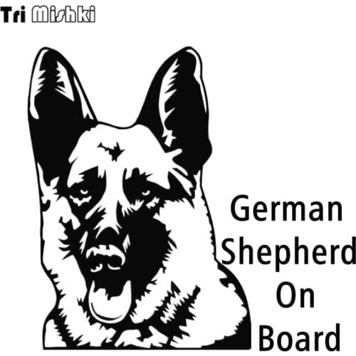 Tri Mishki HZX329# 15*16.2cm car sticker german shepherd on board auto funny car stickers