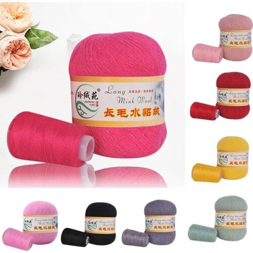 Long Plush Mink Cashmere Yarn Acrochet thread Soft Warm Hand-Knitting Thread For Cardigan Scarf Hat clothes Suitable for Woman