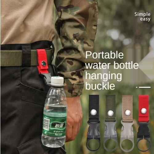 Outdoor Water Bottle Buckle Molle Webbing Backpack Hanger Hook Carabiner Camping Hook Holder Multifunction Travel Survival Tool