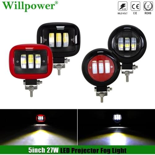 Offroad Car 27W 5“ LED Projector Headlight Spotlight For Jeep Wrangler JK 4x4 Truck UTV ATV SUV 6000K White Round Fog Light