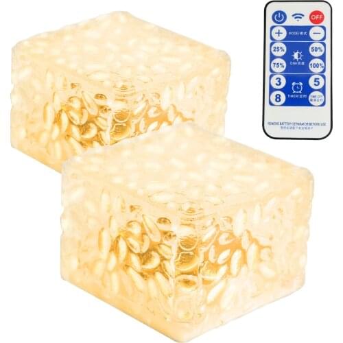 Indoor Decorations Solar Lawn Garden Lights Decorative Brick Ice Cube Led Light For Pathway Driveway Lanscape Backyard Patio L3