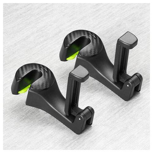 Back Hook 2 in 1 Car Headrest Hook with Phone Holder Seat Back Hanger for Bag Handbag Purse Grocery Cloth Foldble Clips