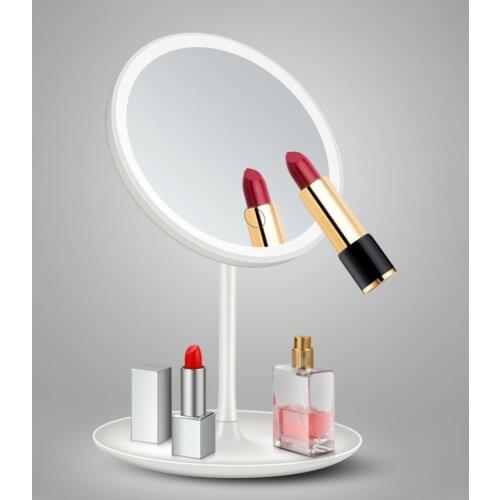 3 Color Makeup Mirror with Lights Lighting 5X Magnifying Mirror Rechargeable Mirror with Adjustable 90 Degree Rotation
