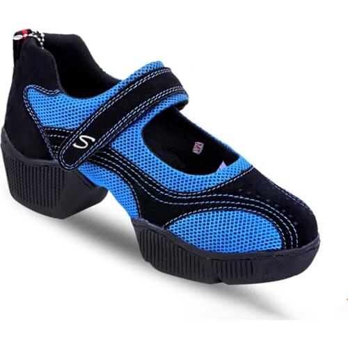 Womans Square Dance Shoes Mesh Surface Breathable Jazz Stilettos Sneakers For Ladies Soft Increased Platform Latin Dancing Shoe