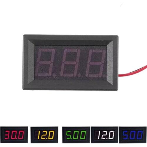 0.56inch Mini Digital Voltmeter DC 4.5V to 30V Digital Voltmeter Voltage Panel Meter For 6V 12V 24V Electromobile Motorcycle Car