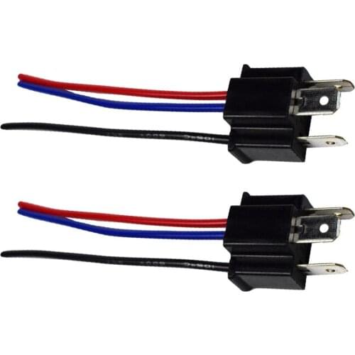 1 Pair 9003 H4 Bulb Socket Wiring Wire Harness Headlight Male Plug Adapter Connector Headlamp Connector Head/Mother Head