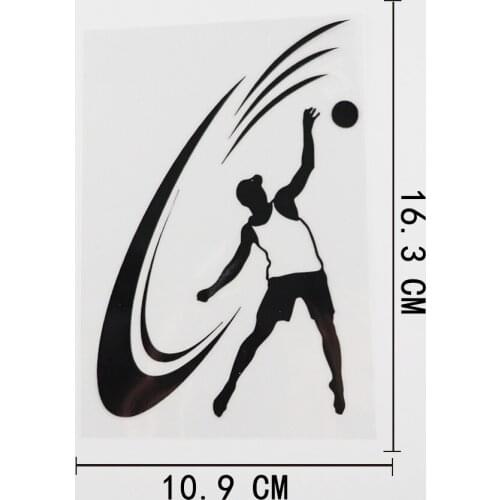 10.9CMX16.3CM Volleyball Sport Player for Sports Fan Car Stickers Vinyl Decal Black/Silver 8A-0268