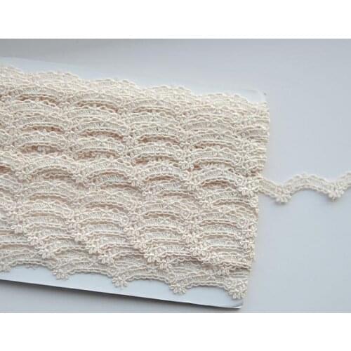 10 Meters Beige Lace Trims for DIY Water Soluble Polyester Wave Lace Ribbon Garment Embellishment Accessories 11mm