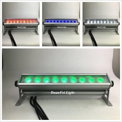 10 pieces outside garden decoracion 9x10w led bar dmx bar led wall washer light ip65 rgbw stage light bar