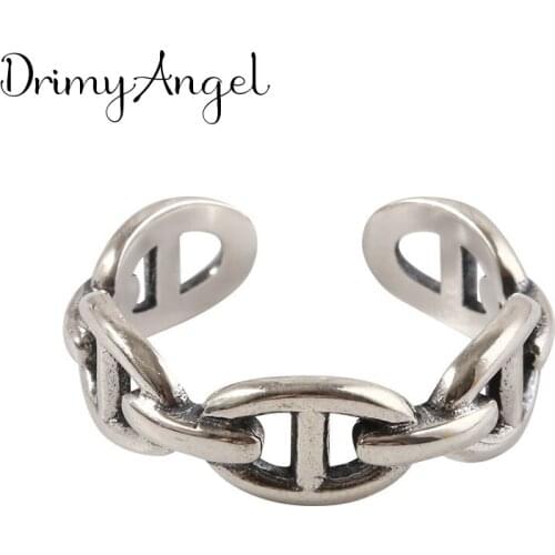 2020 Sweet Style Silver Color Chains Hollow Rings For Women Engagement Jewelry Girls Adjustable Size Finger Rings