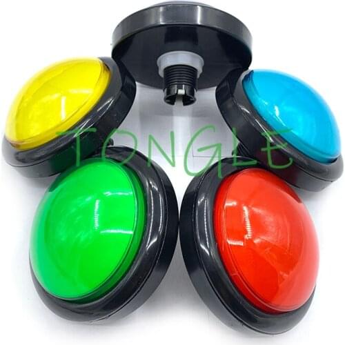 5pcs/lot 100mm Big Dome Illuminated Push Button 12V LED Arcade Buttons with Micro-Switch for Arcade Machine Part