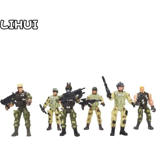 6 Pcs/set Military Soldiers Model Toy for Boys Plastic Action Figure Soldier Modeling Toys for Children Educational Toys