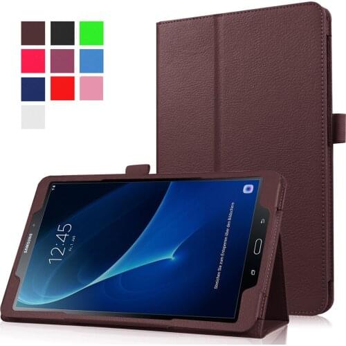 Stand PU Leather Case For Samsung Galaxy Tab A A6 10.1 T580 T585 T580N SM-T580 Cover Cases Funda Tablet Case+Film+Stylus Pen