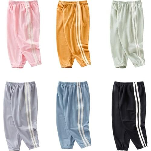 2-10 Years Kids Casual Clothes Boys Girls Sweatpants Children Autumn Candy Color Striped Pants Korean Style Fashion Sweatpants