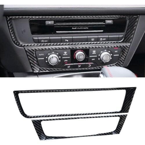 For Audi A6 C7 A6L 2012 2013 2014 2015 2016 Carbon Fiber Car Center Control Air Condition CD Panel Cover Trim