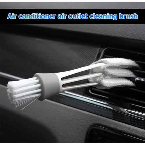 Double Ended Car Cleaning Brush Air Conditioner Vent Slit Clean Brush Detailing Dust Removal Blinds Keyboard Duster Cleaning