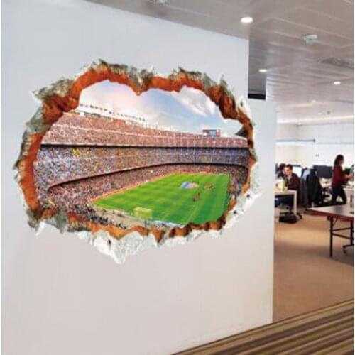 Football World Cup decoration 3D three dimensional waterproof living room wall sticker PVC self adhesive sticker