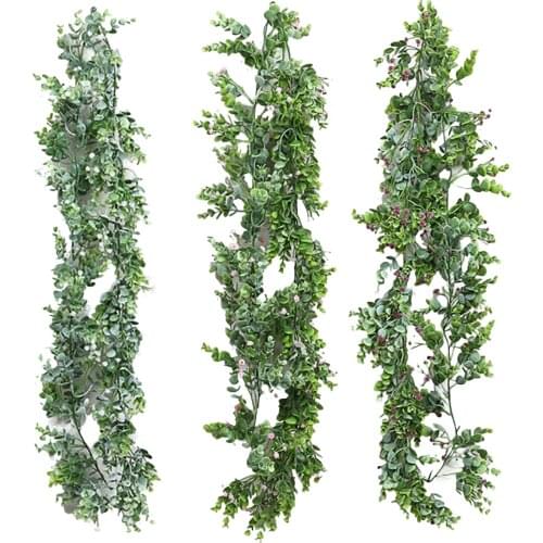Fake Vines Rattan Artificial Green Plants Hanging Ivy Leav Silk Flower Rime Floral Décor Party Wedding Decoration Hanging Frost