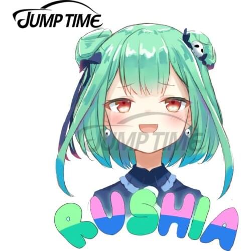 JumpTime 13 x12.2cm Rushia Uruha Hololive Trunk Decal Scratch-Proof Refrigerator Car Stickers VAN Windows Cartoon Vinyl Car Wrap