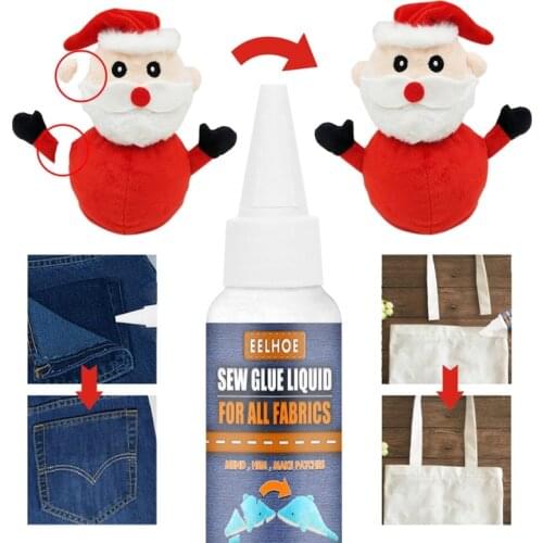 N58C Plush Toy Clothing Repair Glue Sew Fabrics Glue Liquid Ultra-stick Sew Glue Sewing Supplies Fast Dry Universal Adhesive