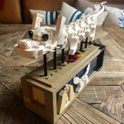 Ideas Kids Toys MOC Style Flight of the Luck Dragon Building Blocks Modular Mechanical Motor Power Block Model For Children