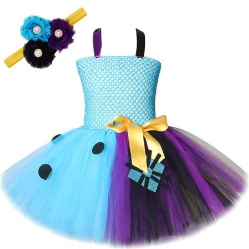 Nightmare Halloween Costume for Girls Kids Christmas Tutu Dress with Flower Hairband Children Scary Party Costumes Girl Outfits