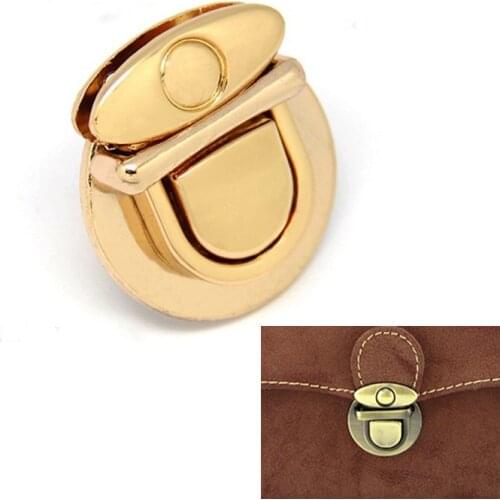 Metal Thumb Catch Purse Lock, 3cm x 3.5 cm Gold Purse Bag Lock