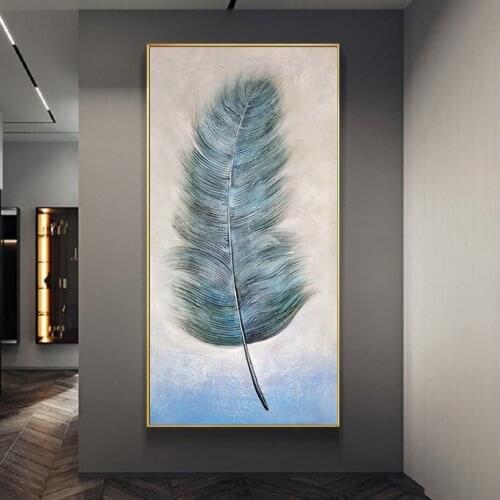 Minimalism Color Feather Small Fresh Canvas Painting Poster Gift Wall Art Print Printing Entrance Corridor Home Decoration