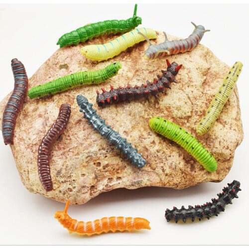 6pcs/lot Simulation Caterpillar Pieris Reptile Animal Model Prank Tricky Toys Gags & Practical Jokes Novelty & Gag Toys