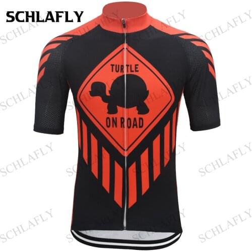 New Style Funny Black Cycling Jersey Short Sleeve Bike Wear Road Red Bicycle Clothes Schlafly Multi