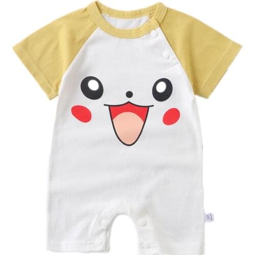 New Summer Baby Clothing Short Sleeve Cotton Rompers Cartoon Animal Onesies Shortalls Infant Boys Girls Toddlers Playsuits