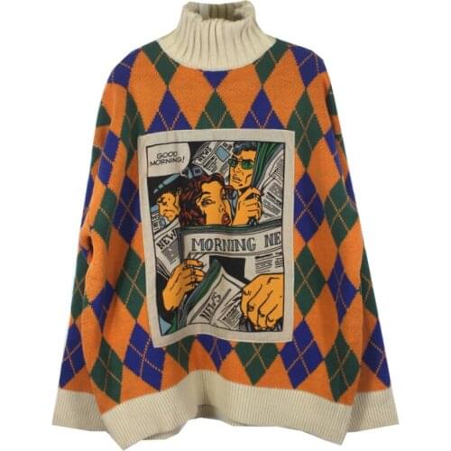 2020 autumn and winter new retro thick forest sweater outer wear female BF wind loose mid-length high collar lazy niche