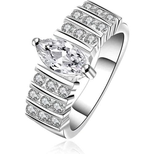 NEW Arrivel 2016 USA EURO Style Fashion Silver plated crown stone zir Ring Wholesale Jewelry SMTR582